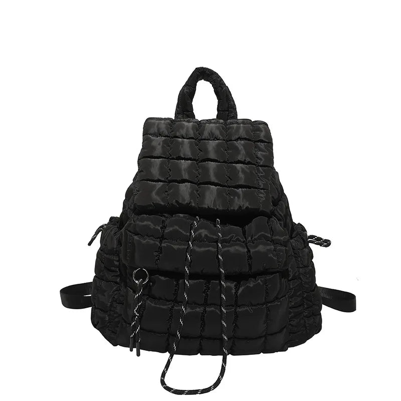 Sac à dos matelassé en coton léger grande capacité