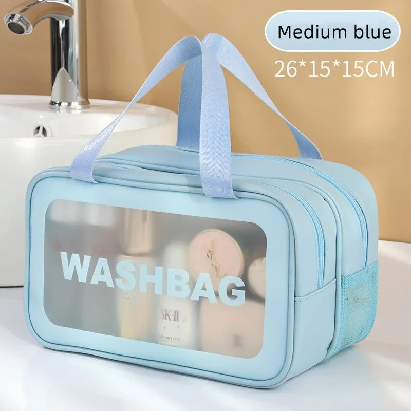 Sac de toilette transparent double compartiment – Voyage & Fitness