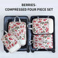 Set de 4 cubes de rangement compressibles imprimés en polyester pour valise