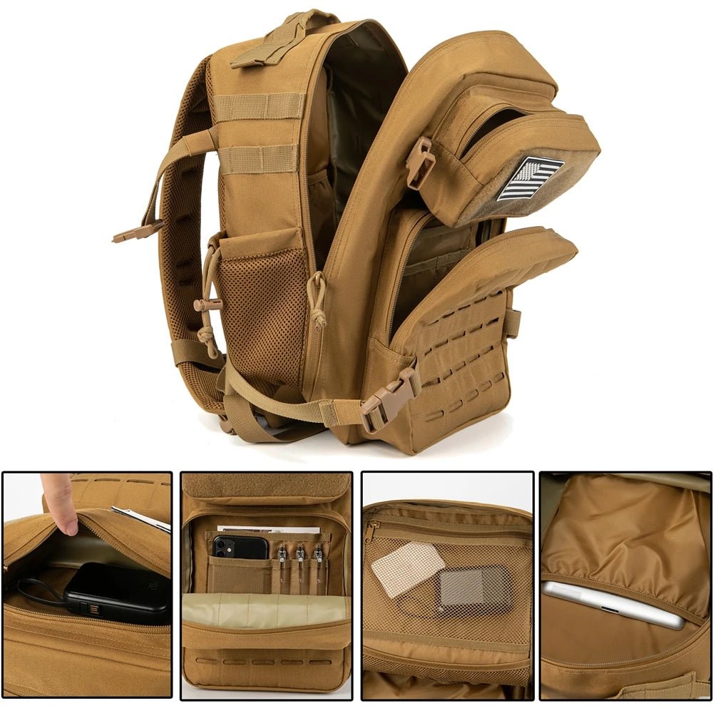 Sac à dos tactique militaire MOLLE polyester 25L
