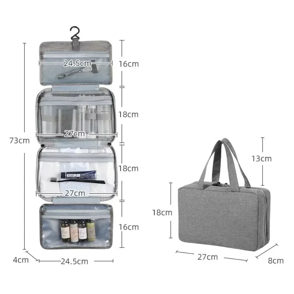 Trousse de toilette pliable en polyester imperméable