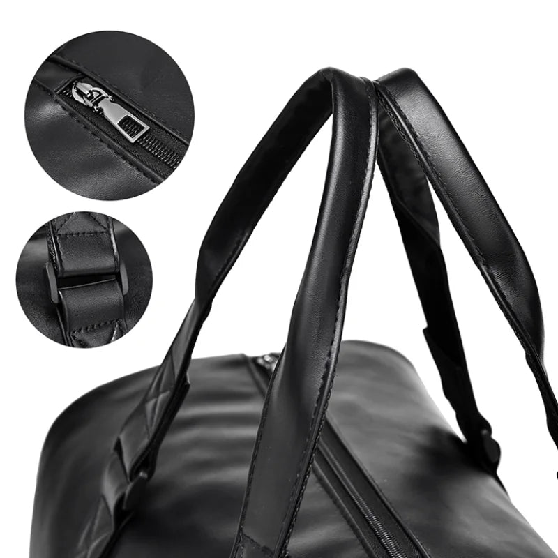 Sac de voyage en cuir PU avec compartiment chaussures