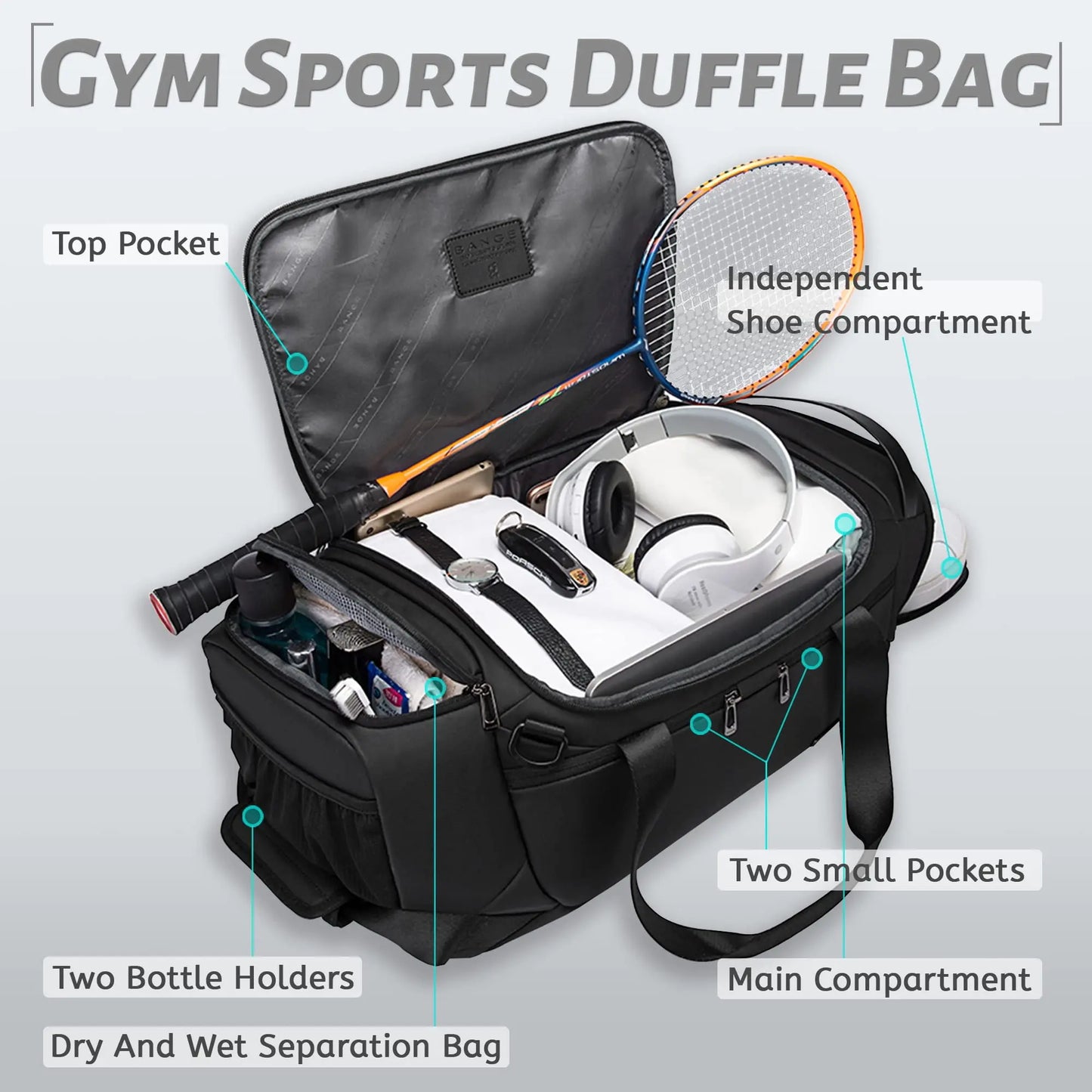 Sac de Sport Homme 30L Compartiment Chaussures