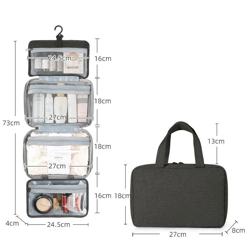Trousse de toilette pliable en polyester imperméable