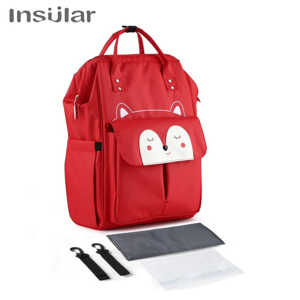 Sac à dos à langer Insular cartoon imperméable grande capacité