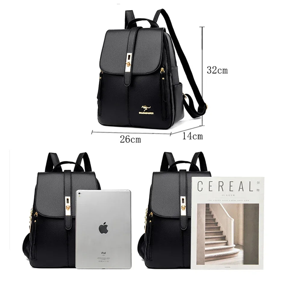 Sac à dos femme grande capacité en cuir microfibre