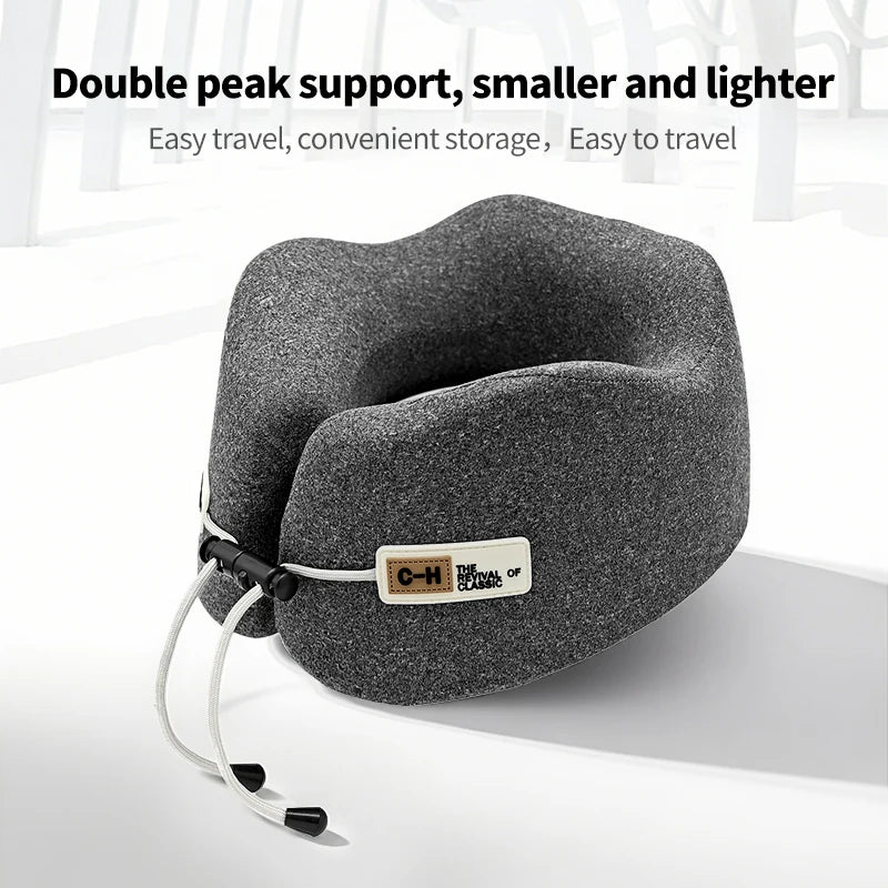 Coussin de voyage pliable en mousse mémoire U-Shape avec housse premium