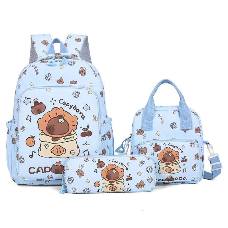 Set 3 pièces Sac à dos enfant Capybara