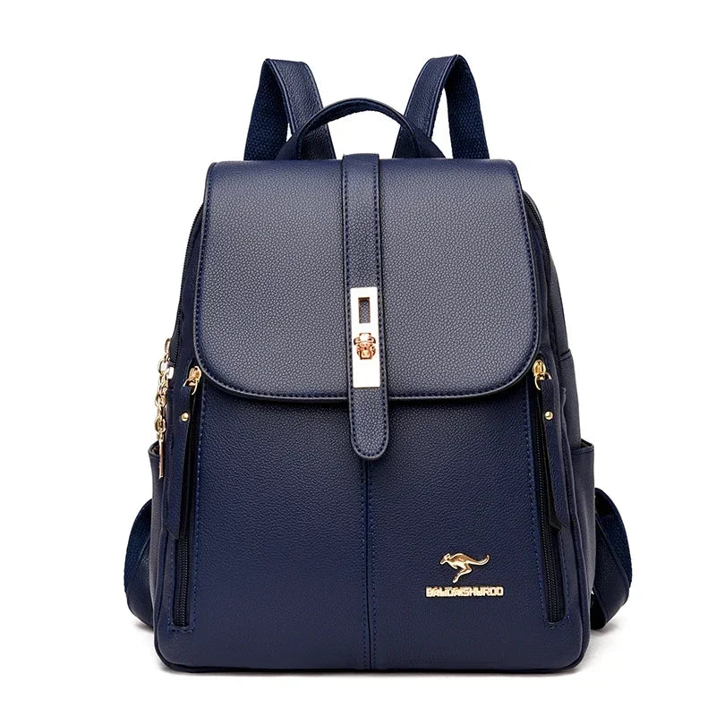 Sac à dos femme grande capacité en cuir microfibre