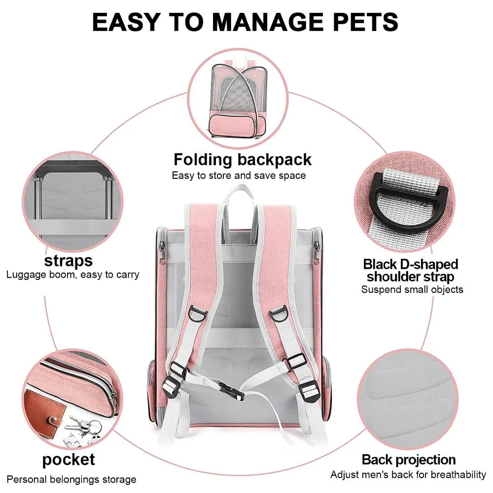 Sac à Dos de Transport pour Chat Pliable & Respirant