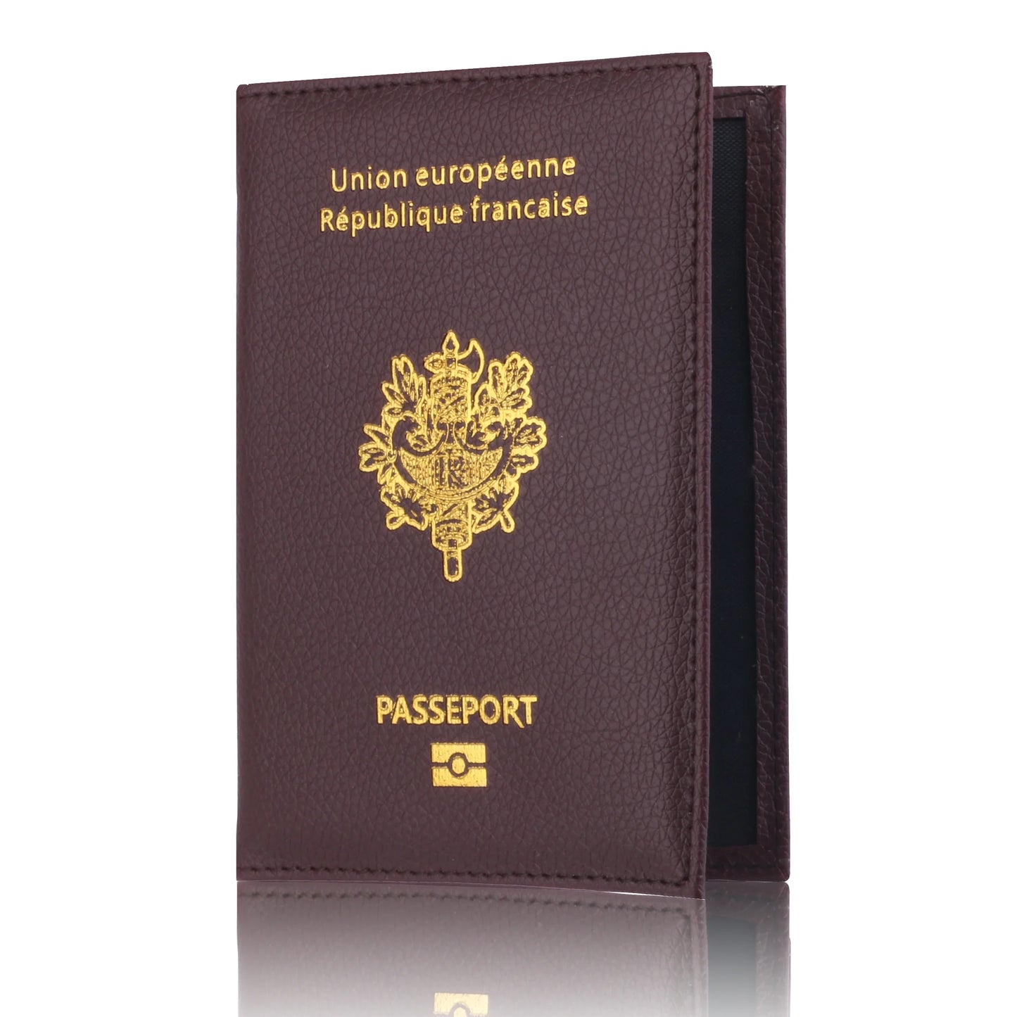 Porte-Passeport Français en Cuir PU Haute Qualité