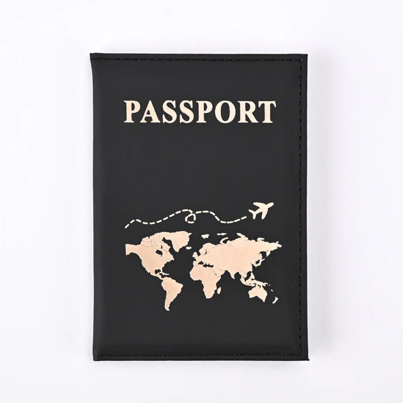 Étui Passeport PU Cuir Motif Monde – Protection Élégante Voyage