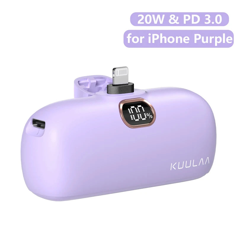 Batterie Externe KUULAA Mini 5000mAh – Charge Rapide 20W