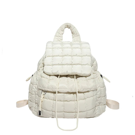 Sac à dos matelassé en coton léger grande capacité