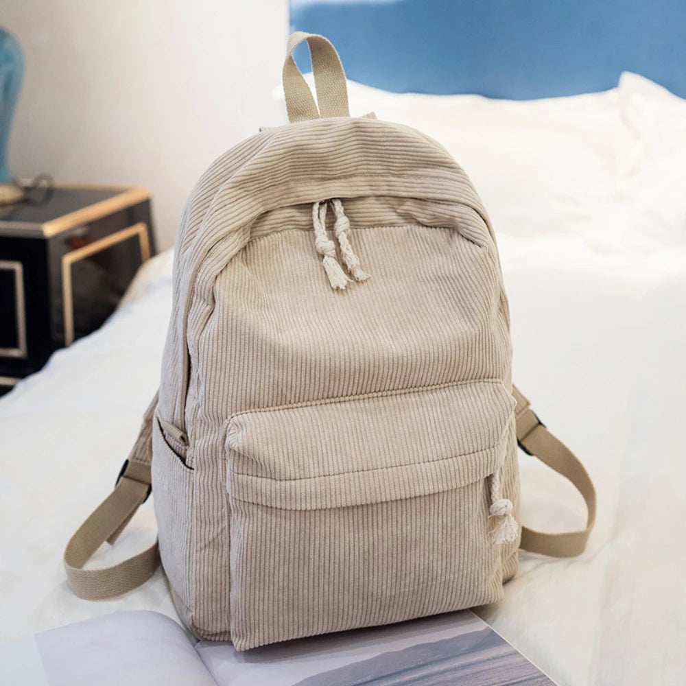 Sac à dos Harajuku en velours côtelé