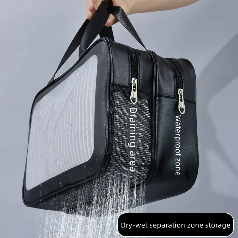 Sac de toilette transparent double compartiment – Voyage & Fitness