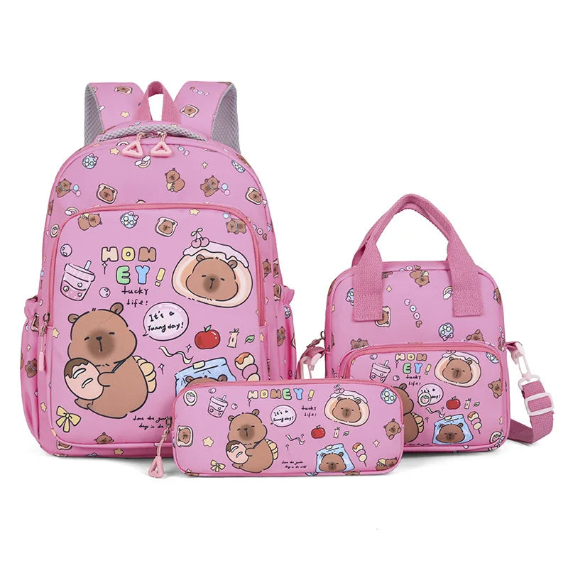 Set 3 pièces Sac à dos enfant Capybara