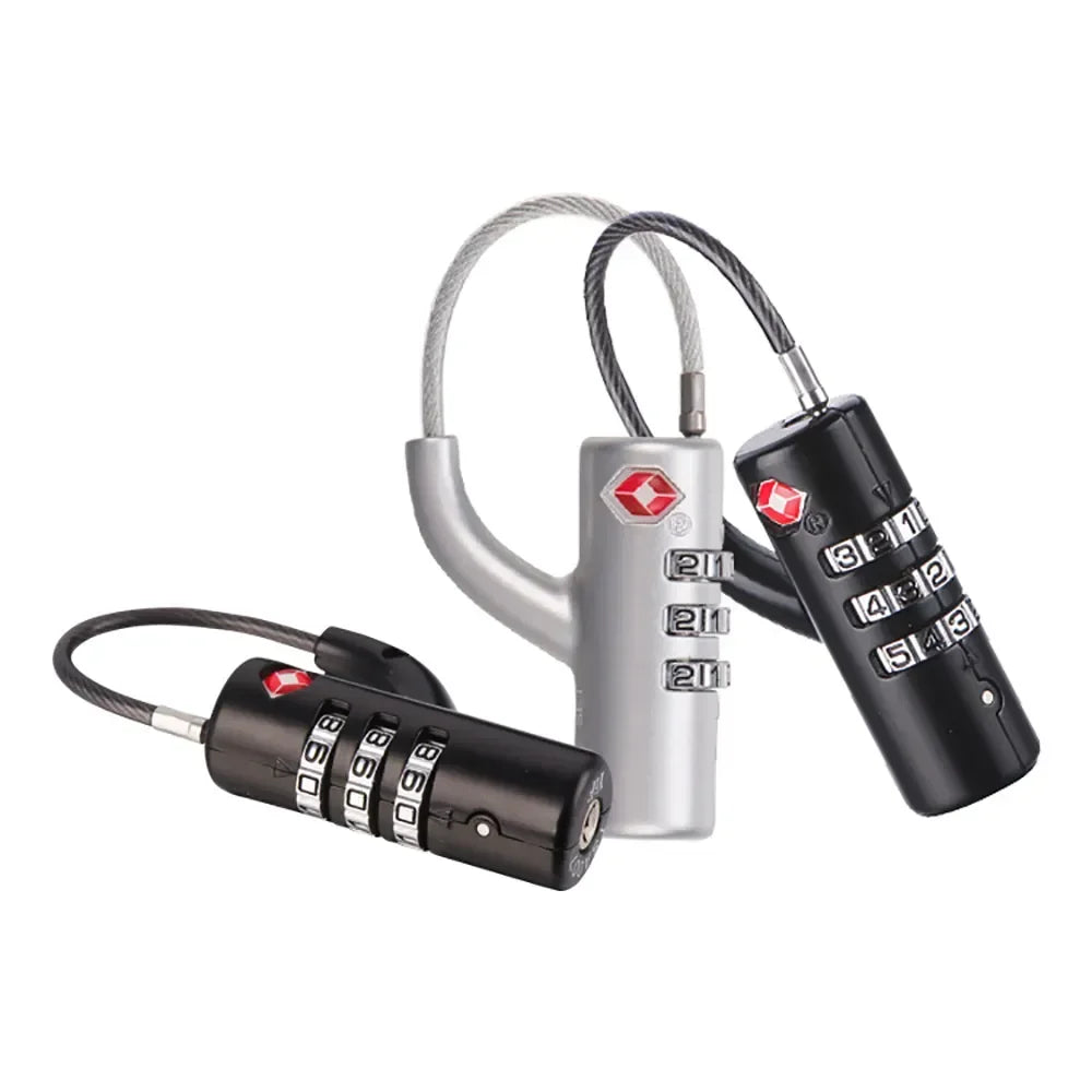 Cadenas TSA à câble acier 3 chiffres – Voyage compact et sécurisé
