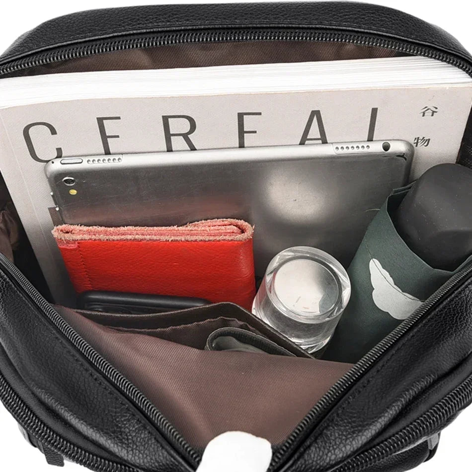 Sac à dos femme grande capacité en cuir microfibre