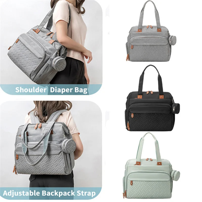 Sac à langer multifonction gris – Grande capacité et design pratique