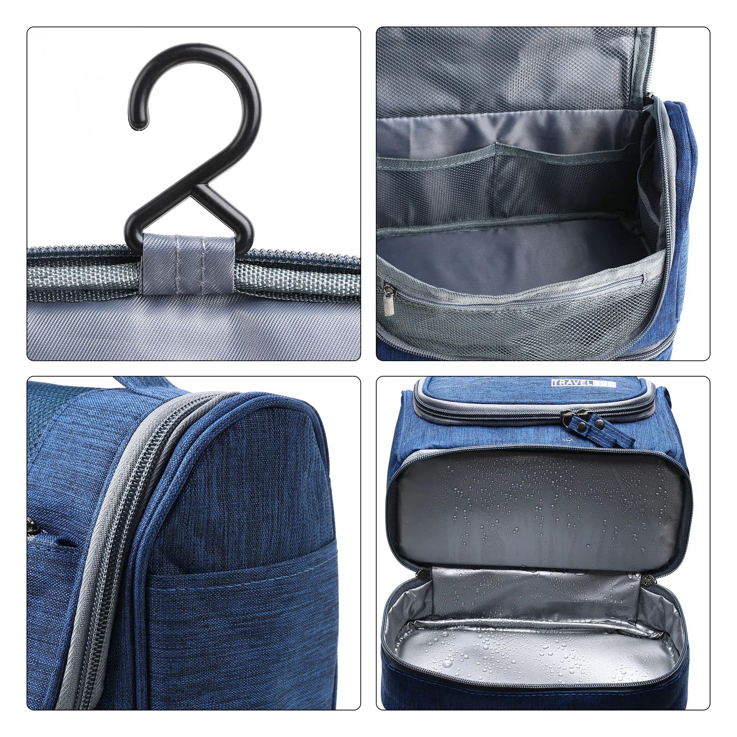 Trousse de toilette de voyage avec crochet suspendu