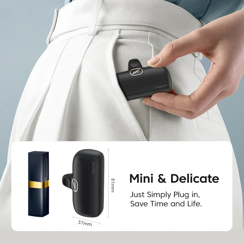 Batterie Externe KUULAA Mini 5000mAh – Charge Rapide 20W