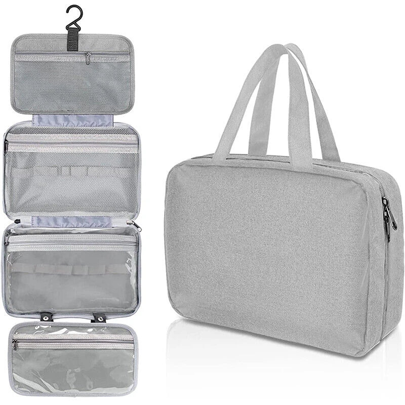 Trousse de Toilette Suspendue Imperméable – Grand Format Pliable Multi-compartiments