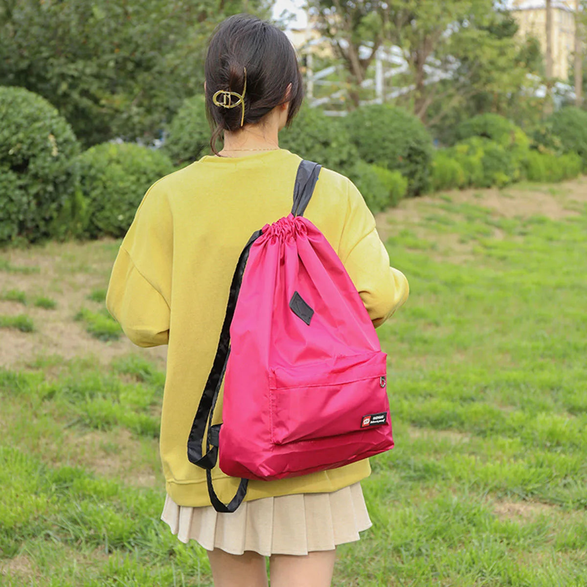 Sac à dos léger en nylon à cordon