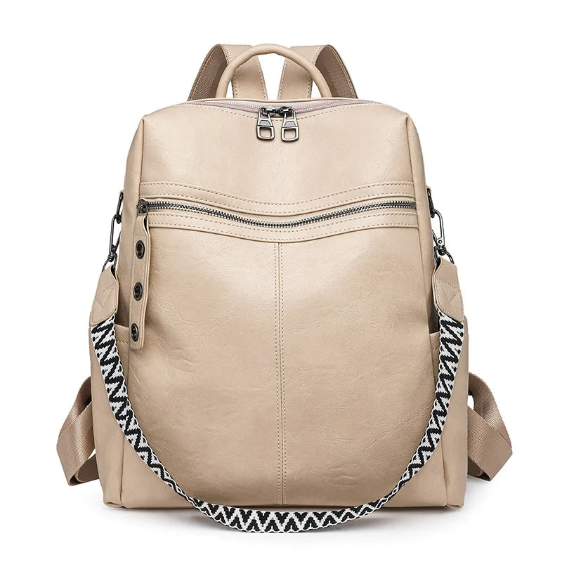 Sac à dos de voyage rétro en cuir PU imperméable