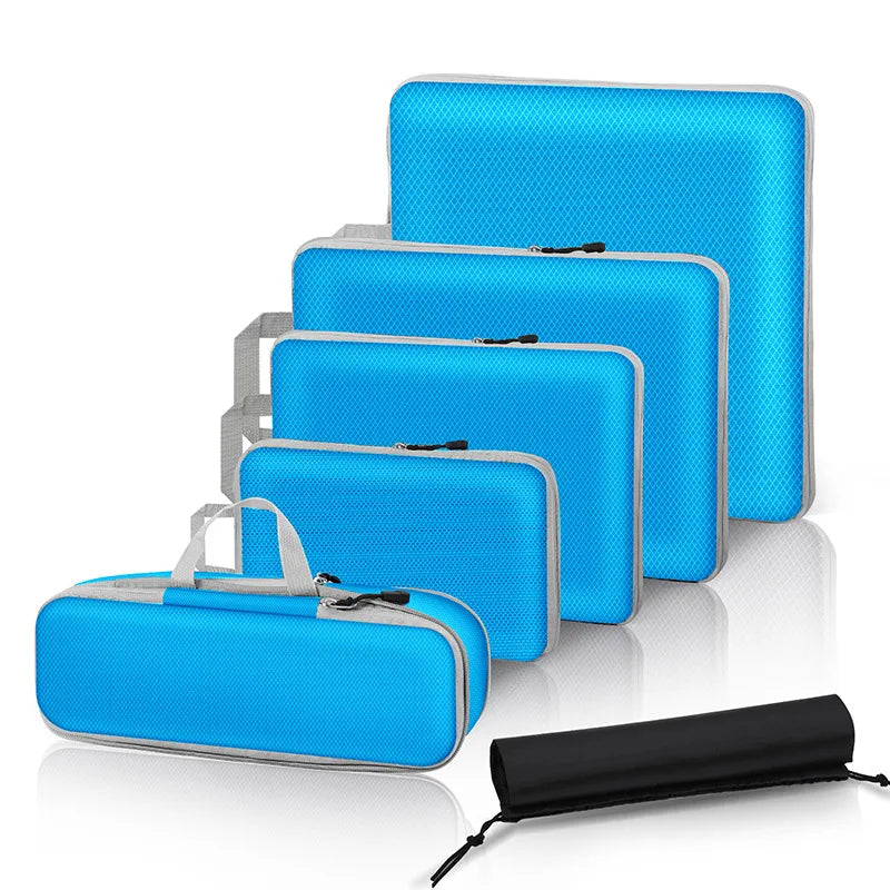 Set de 6 cubes de rangement compressibles avec sac à chaussures intégré