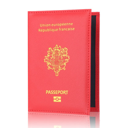 Porte-Passeport Français en Cuir PU Haute Qualité