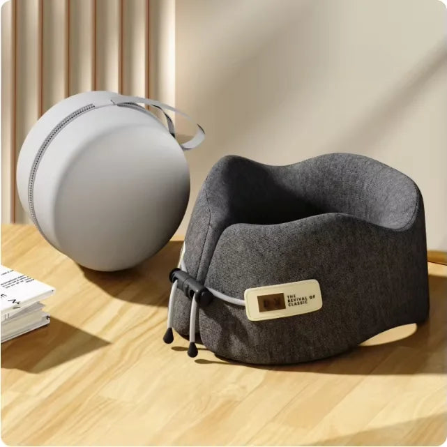 Coussin de voyage pliable en mousse mémoire U-Shape avec housse premium