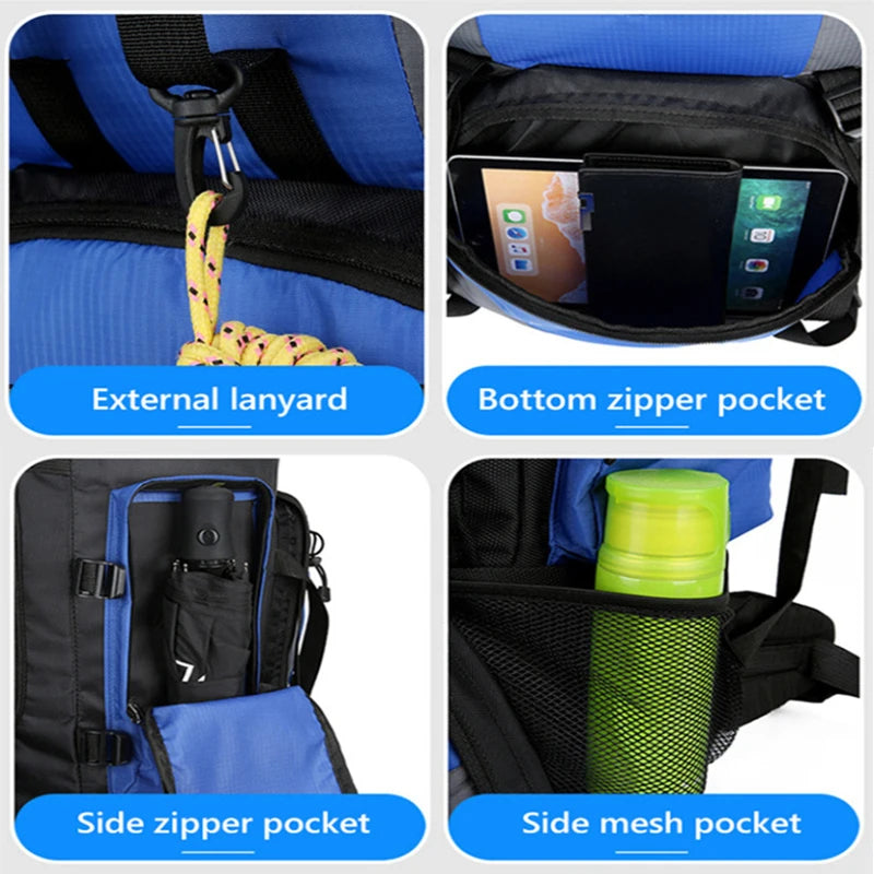 Sac à dos de randonnée imperméable 90L trekking et camping
