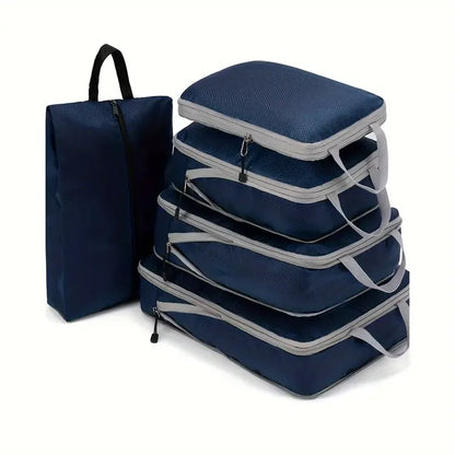 Set de cubes de rangement compressibles en nylon étanche pour valise, coloris vert