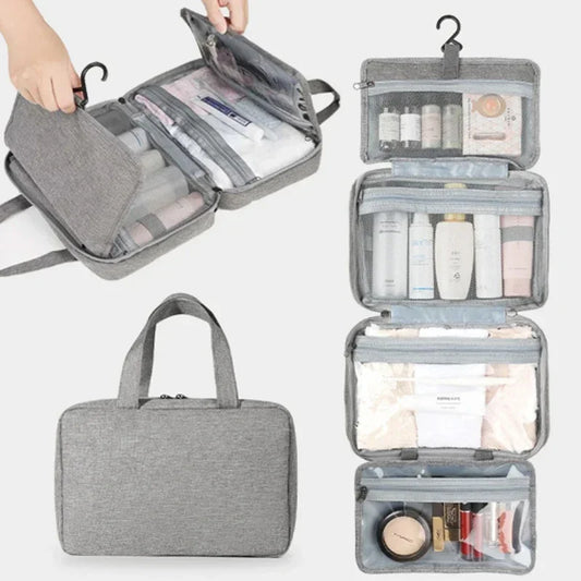 Trousse de toilette suspendue étanche en polyester multi-compartiments