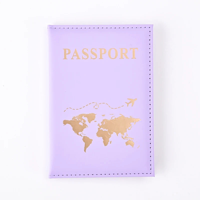 Étui Passeport PU Cuir Motif Monde – Protection Élégante Voyage