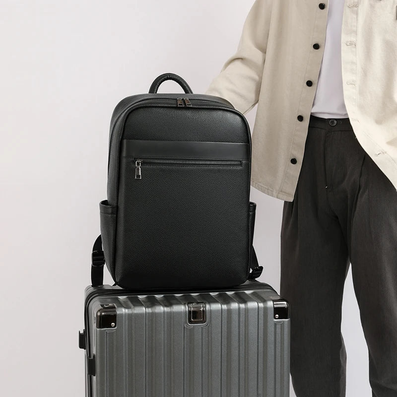 Sac à dos minimaliste en cuir véritable