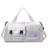 Sac de Sport Femme Holographique Compartiment Chaussures 25L, coloris noir