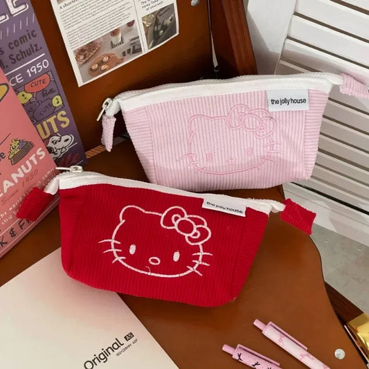 Trousse de toilette enfant Hello Kitty en velours côtelé