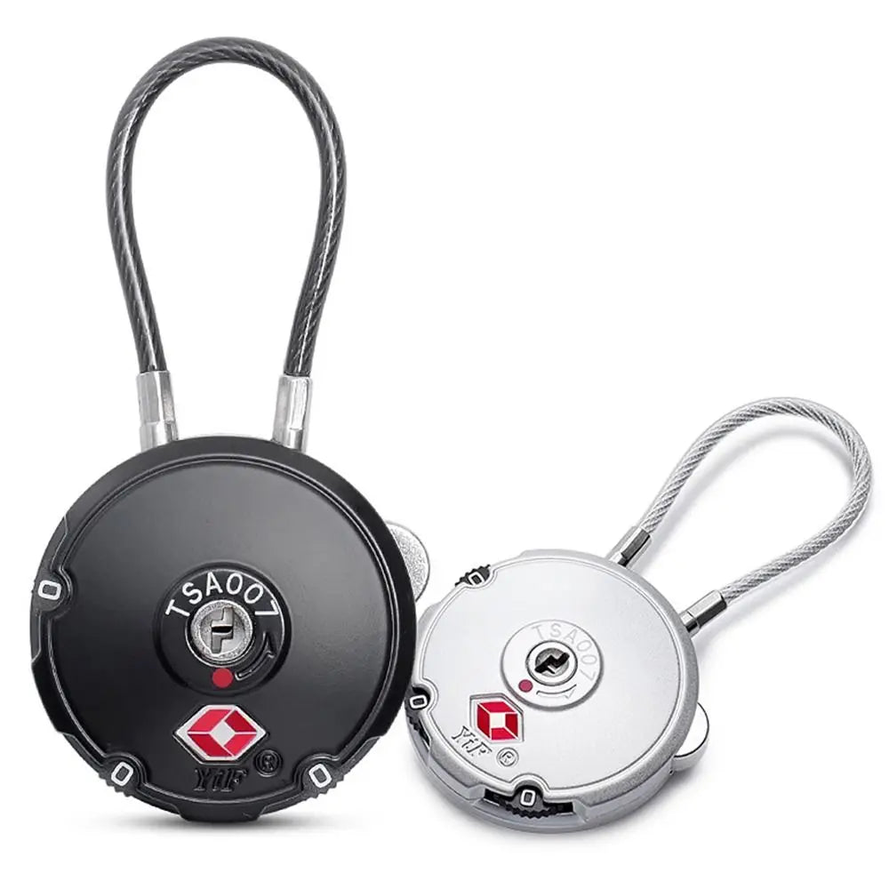 Cadenas TSA Rond 3 Chiffres avec Câble – Sécurité et Style Compact