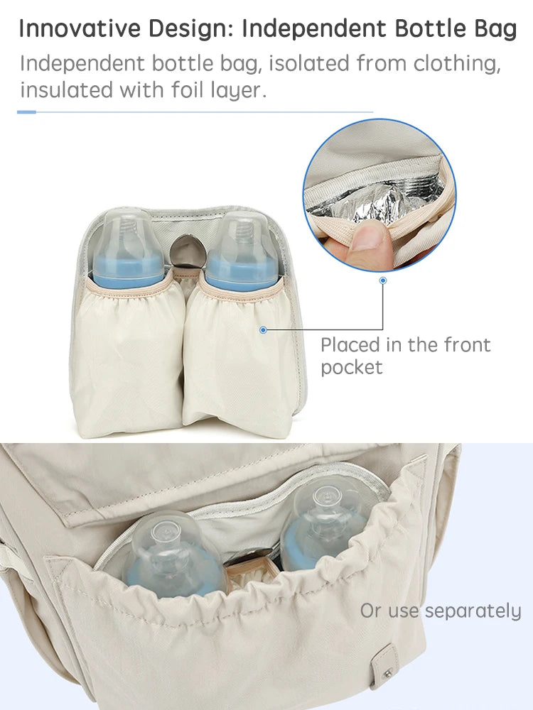 Sac à dos à langer multifonction étanche avec interface USB