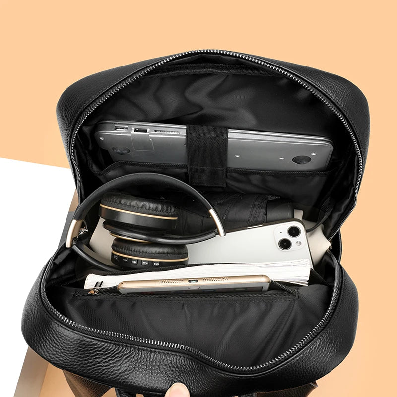 Sac à dos minimaliste en cuir véritable