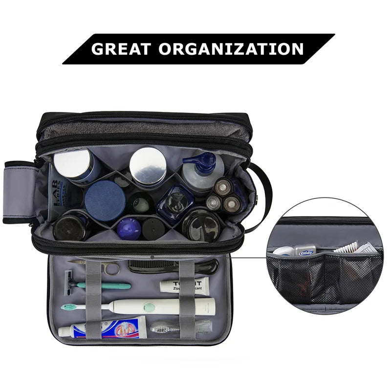 Trousse de toilette en polyester imperméable grande capacité