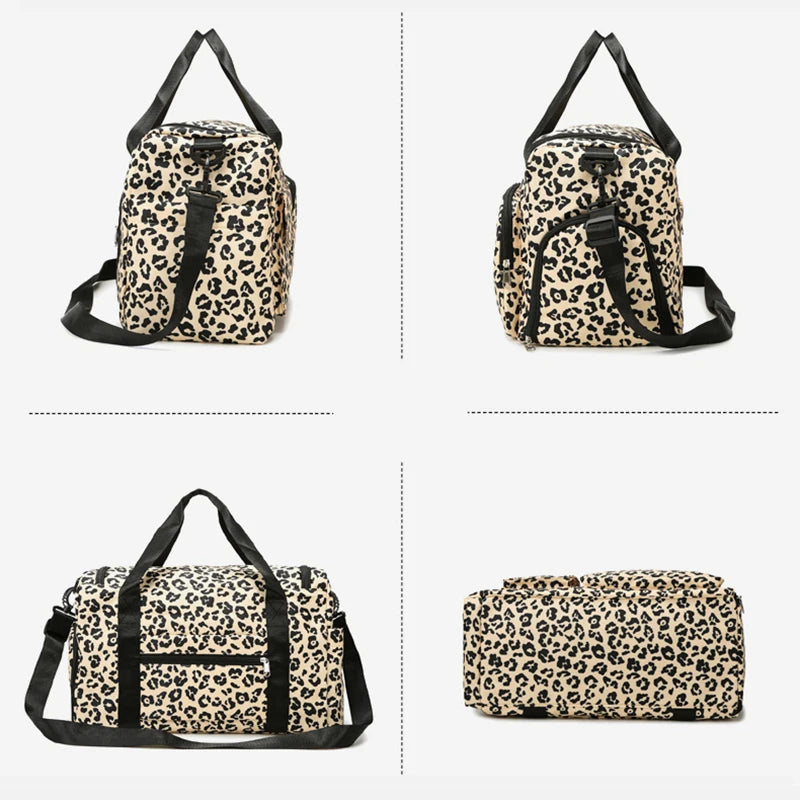 Sac Léopard Femme Grande Capacité Multipoches 28L
