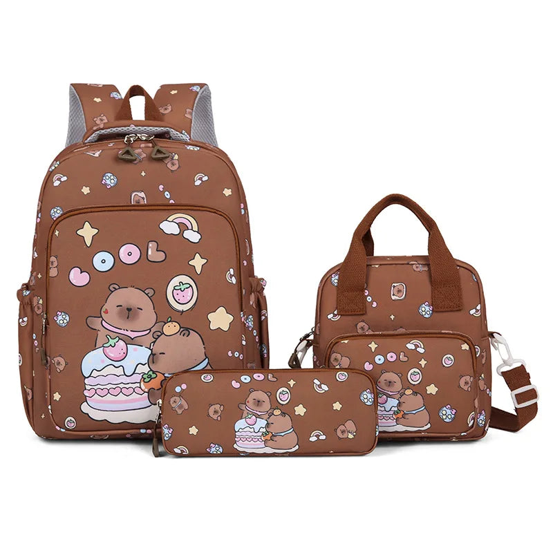 Set 3 pièces Sac à dos enfant Capybara
