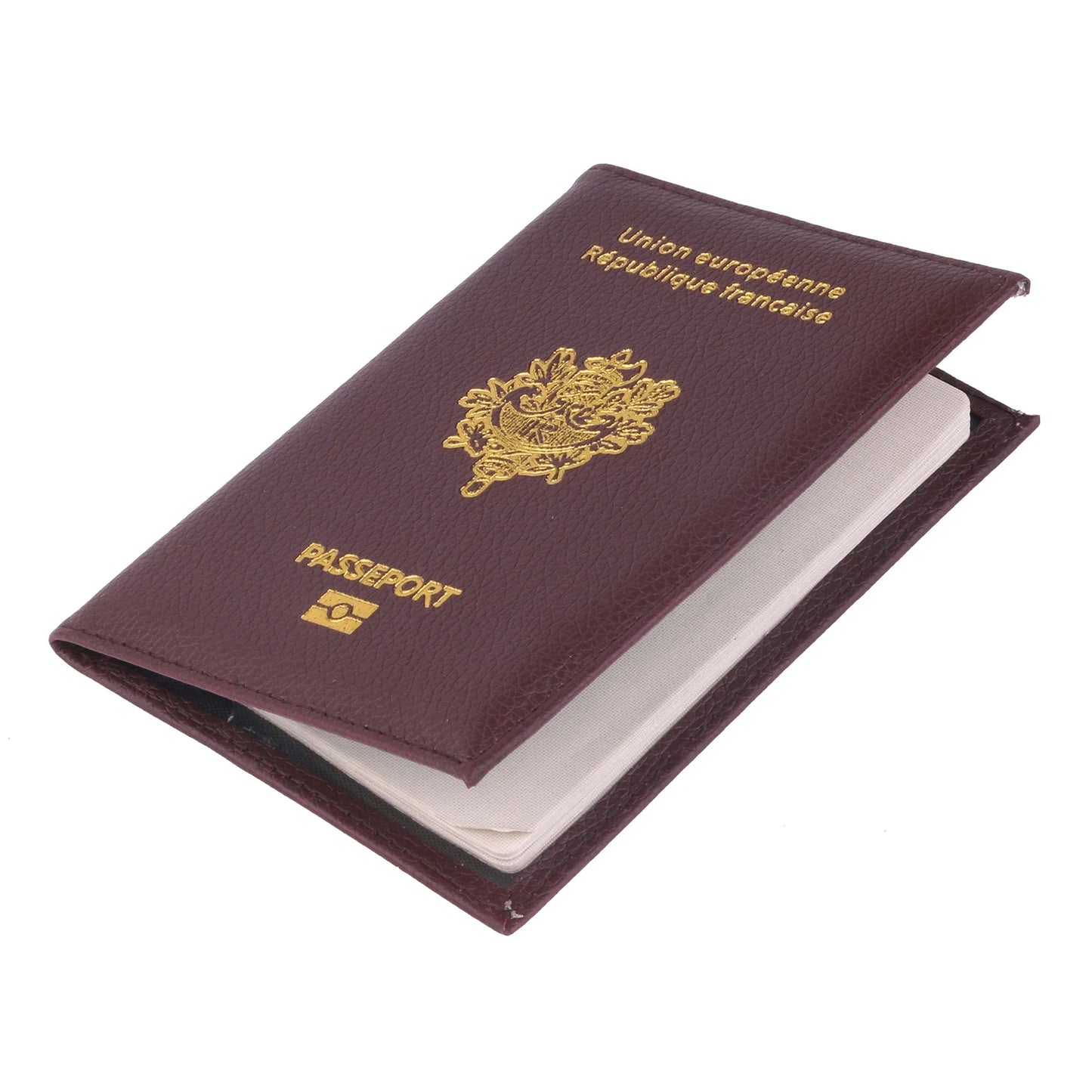 Porte-Passeport Français en Cuir PU Haute Qualité