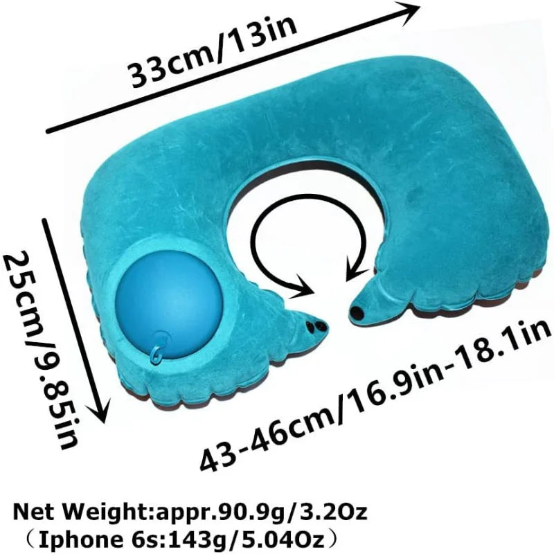 Coussin de voyage gonflable en U ultra léger et portable avec support cervical