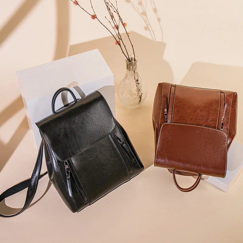 Sac à Dos Femme en Cuir Véritable – Élégance et Praticité