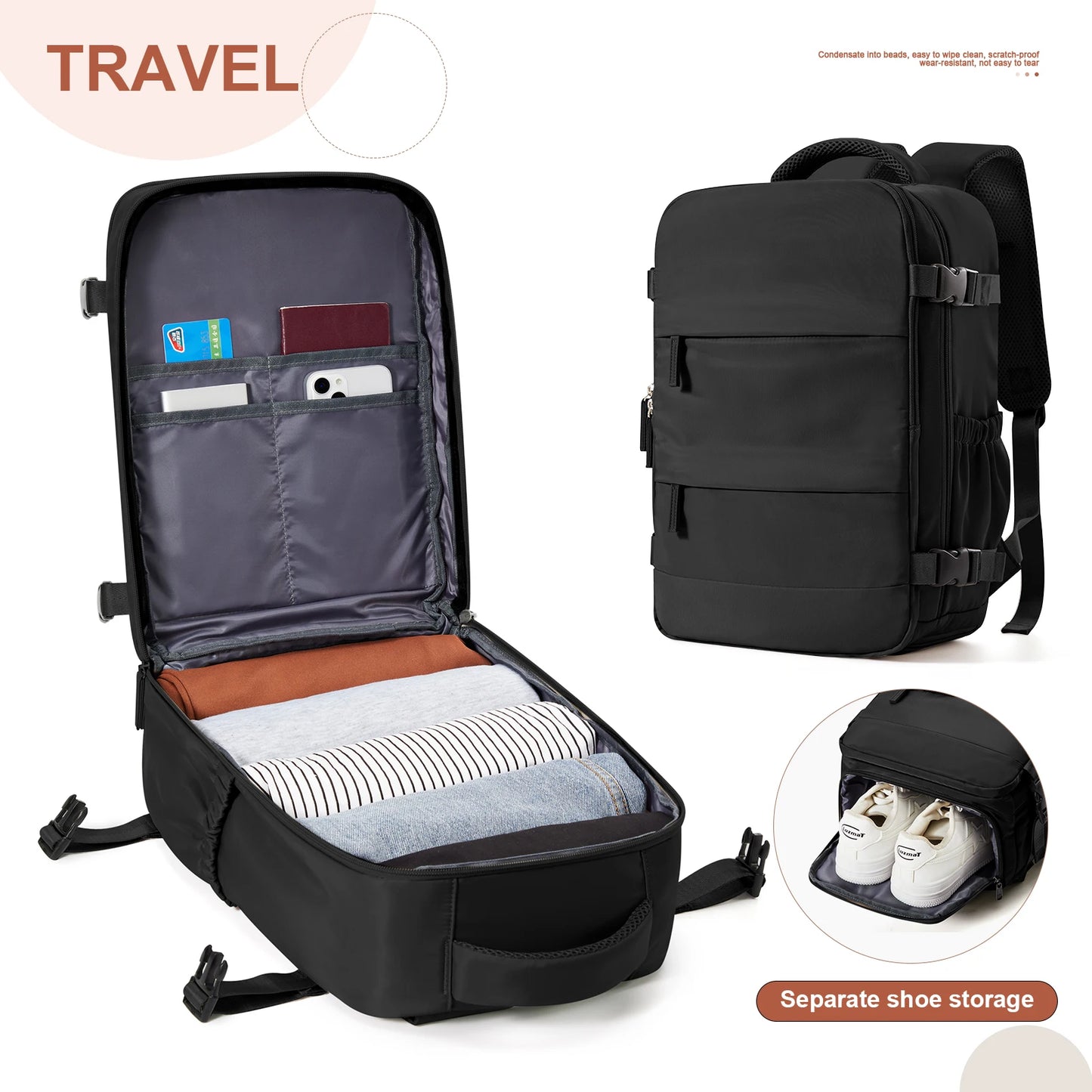 Sac Cabine avec Compartiment Chaussures 40x20x25cm