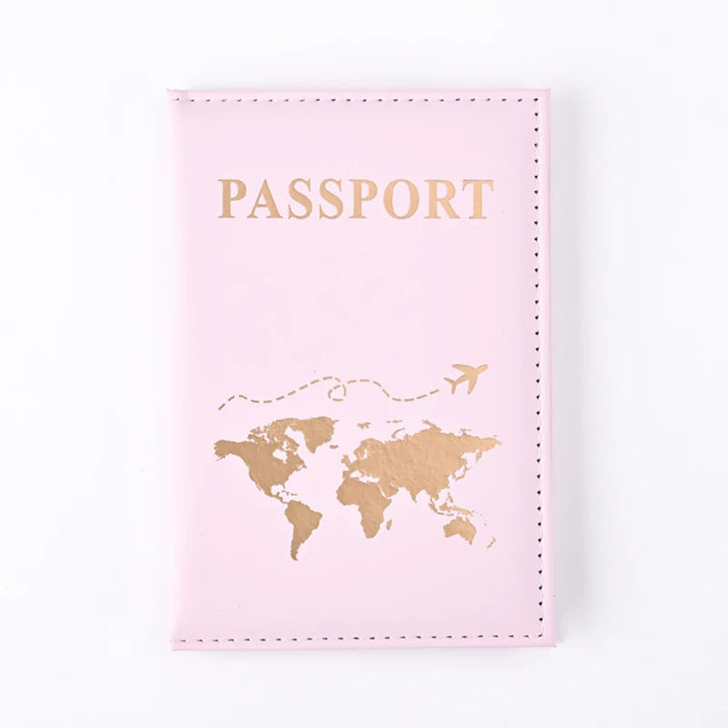 Étui Passeport PU Cuir Motif Monde – Protection Élégante Voyage